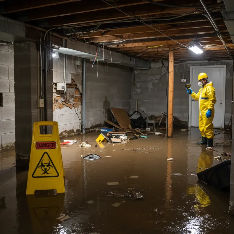 Flooded Basement Electrical Hazard in Dunn, NC Property