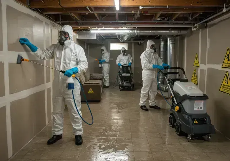 Basement Moisture Removal and Structural Drying process in Dunn, NC